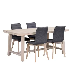 Budget ? Esszimmer 4-Personen Gruppe White Wash – Dioca (fünfteilig) ✔️ 10